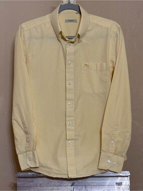 Burberry Light Yellow Gingham Button-Down Shirt Sz XL